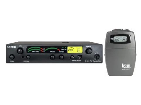 Listen Technologies LT-800 72 MHz FM transmitter and LR-400 display receiver