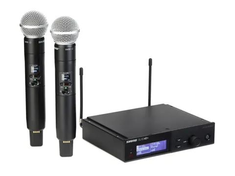 Shure SLX-D wireless mic system with two handhelds